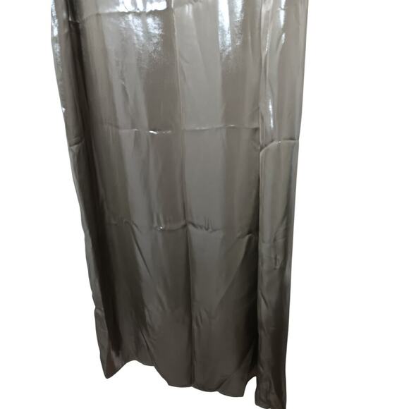 New Banana Republic Metallic Silver Maxi Slip Dress M | Scoop Neck Sleeveless - Picture 4 of 15